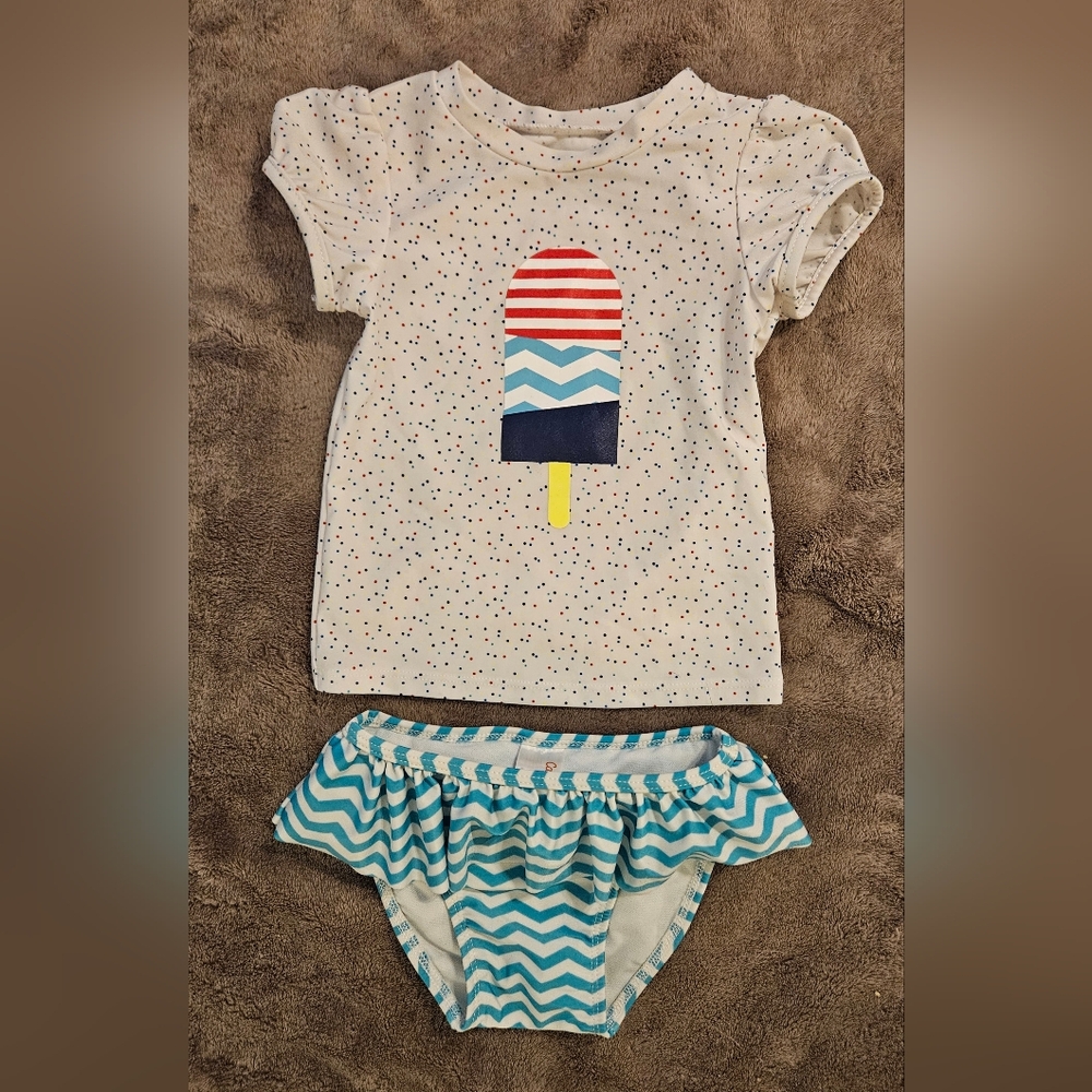 Cat & Jack White and Blue Baby Outfit